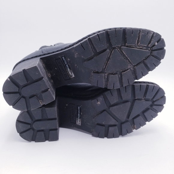 Vince Leather Chelsea Boot Lug Sole Platform Henderson Water-Resistant Black 9 - Picture 8 of 11